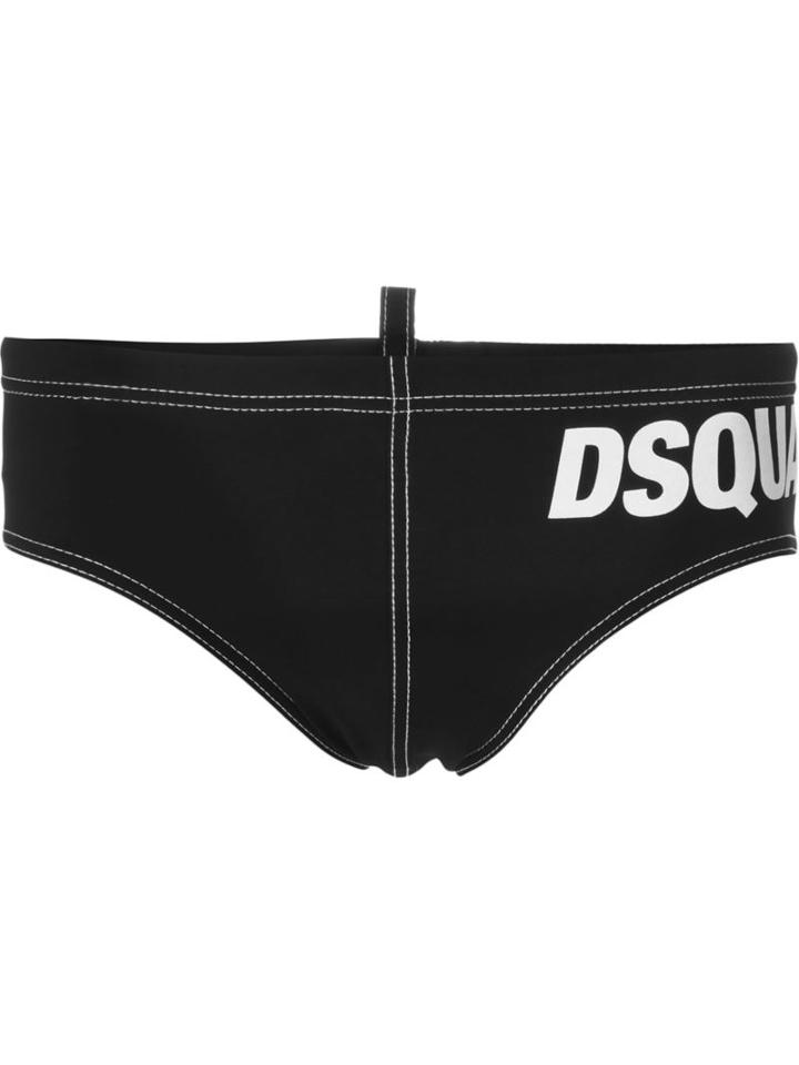Dsquared2 Logo Swimming Trunks, Men's, Size: 46, Black, Polyamide/spandex/elastane