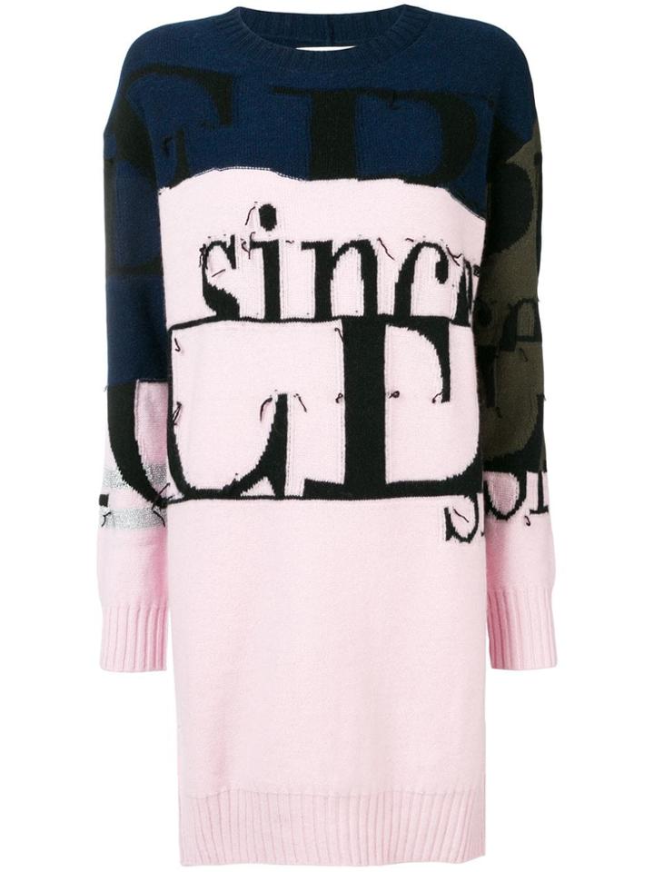 Iceberg Printed Long Sweater - Blue