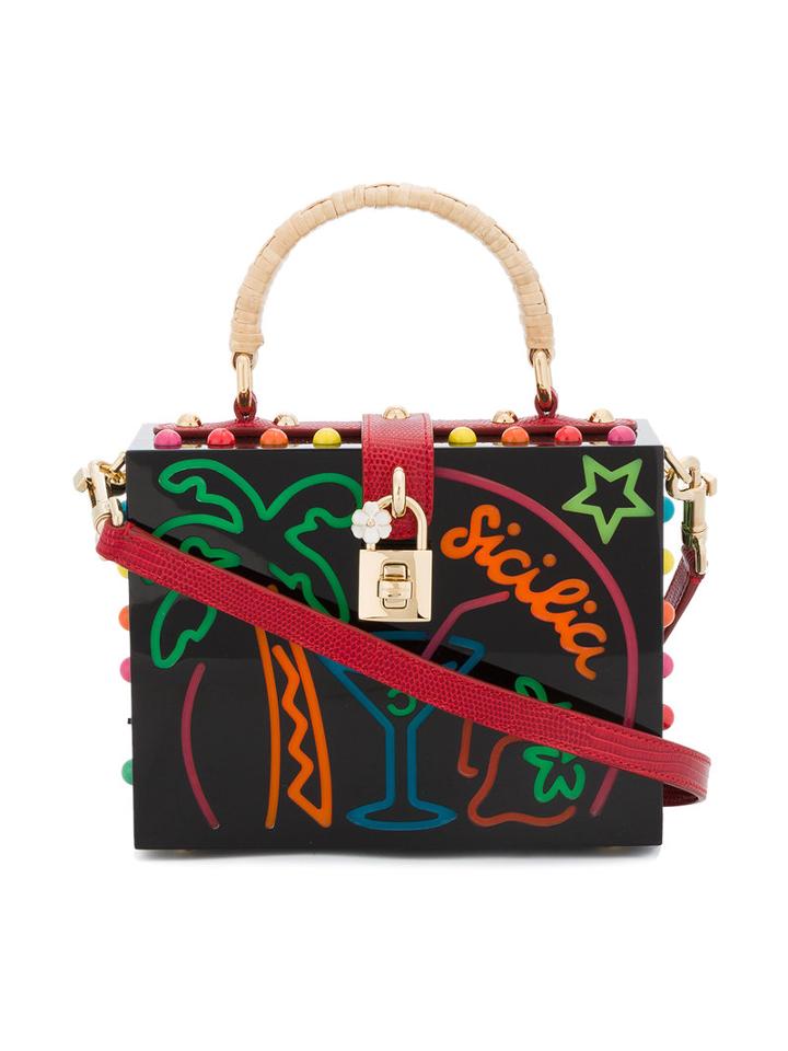 Dolce & Gabbana - Dolce Box Tote - Women - Calf Leather/plexiglass/vegetable Fibres - One Size, Black, Calf Leather/plexiglass/vegetable Fibres