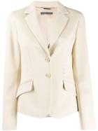 Alberta Ferretti Single-breasted Fitted Blazer - Neutrals