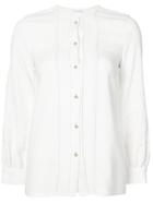 Oscar De La Renta Buttoned Peasant Blouse - White