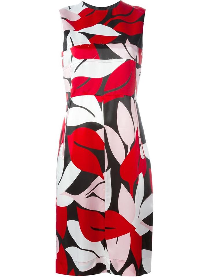 Marni Floral Print Dress, Women's, Size: 44, White, Cupro/silk