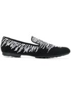 Kenzo Tiger Embroidered Loafers - Black