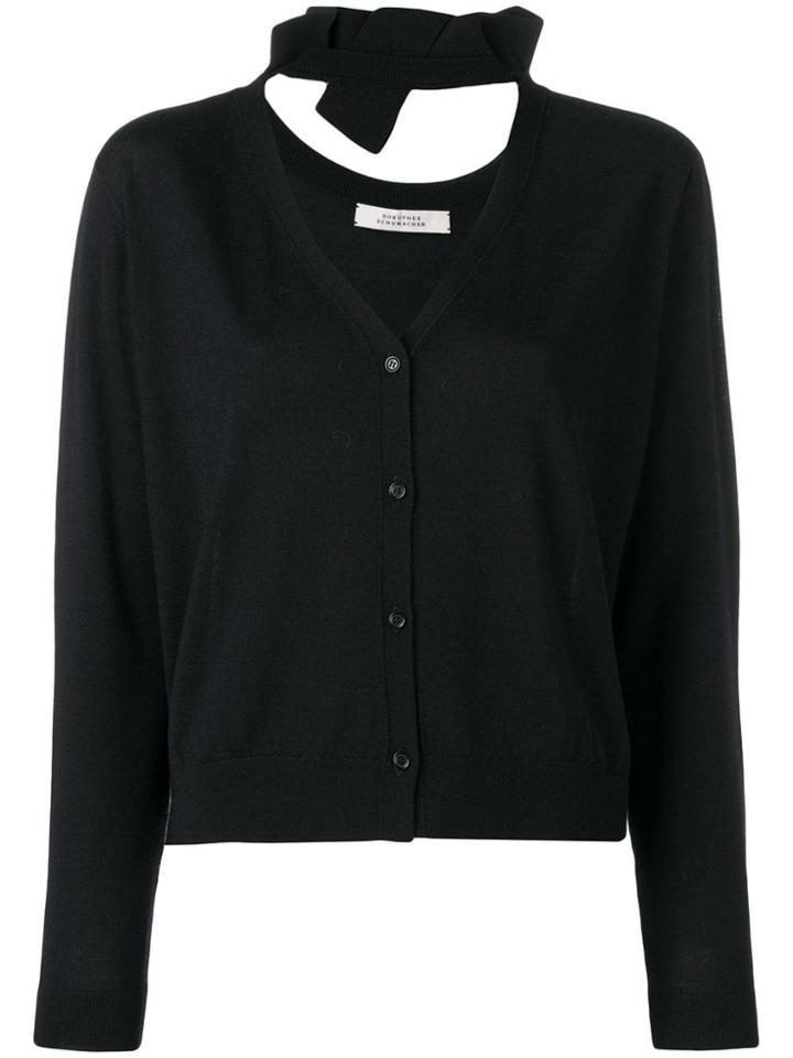 Dorothee Schumacher Knit V-neck Cardigan With Bow Detail - Blue