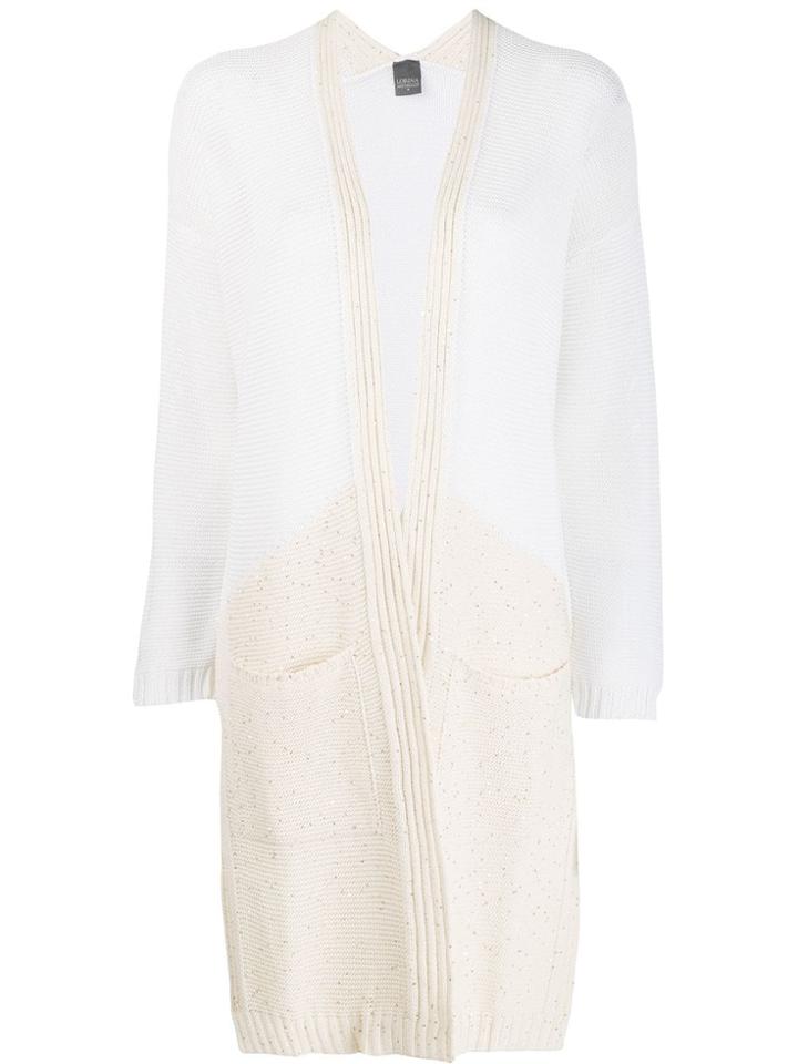 Lorena Antoniazzi Colour-block Long Cardigan - White