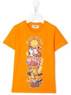 Moschino Kids Teen Logo Patchwork T-shirt - Orange