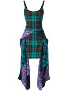Esteban Cortazar Checked Layered Dress - Green