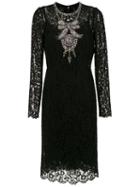 Dolce & Gabbana Crystal Embellished Lace Dress - Black