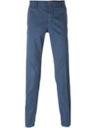 Incotex Front Pleat Trousers, Men's, Size: 33, Blue, Cotton/spandex/elastane