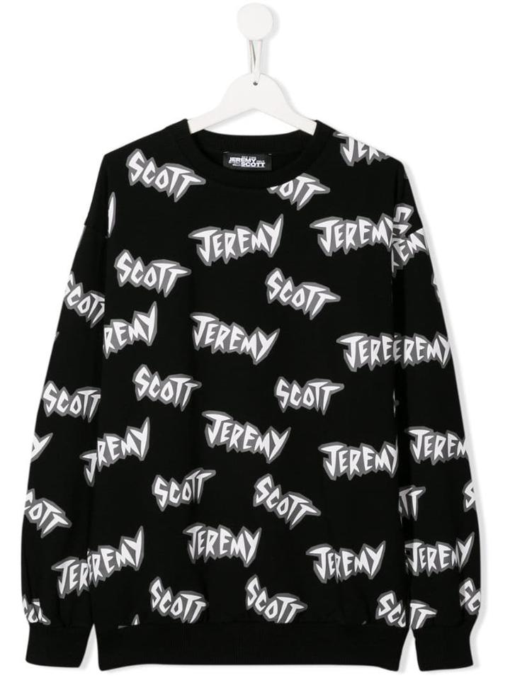 Jeremy Scott Junior Teen Logo Print Sweatshirt - Black