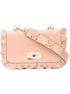 Red Valentino Red(v) Ruffle Trim Embellished Bag - Neutrals