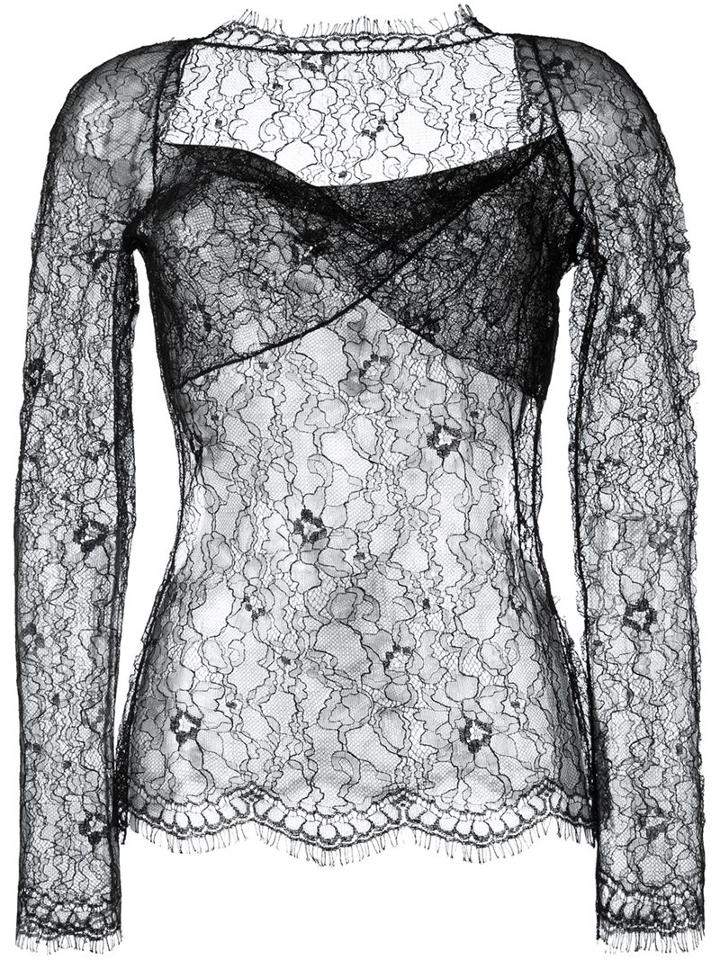 Romeo Gigli Vintage Floral Lace Blouse