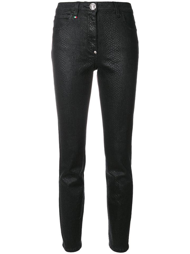 Philipp Plein Croco High-waisted Jeggings - Black