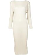 Pleats Please By Issey Miyake Longsleeved Pleated Dress - Nude &