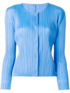 Pleats Please By Issey Miyake Pleated Cardigan - Blue