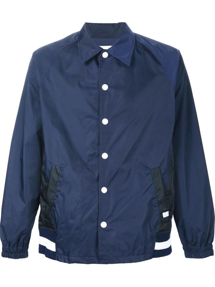 Facetasm Buttoned Lightweight Jacket, Men's, Size: 3, Blue, Polyester