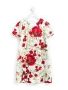 Dolce & Gabbana Kids Poppy And Daisy Print Dress, Girl's, Size: 8 Yrs, White