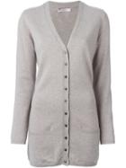 Liska Cashmere V-neck Cardigan, Women's, Size: Medium, Grey, Cashmere