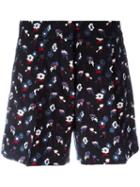 Thom Browne - Embroidered Floral Shorts - Women - Silk/wool - 42, Women's, Blue, Silk/wool