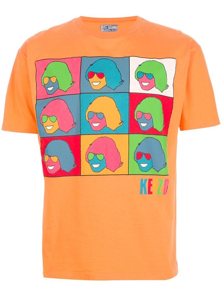 Kenzo Vintage Pop-art Print T-shirt, Men's, Size: M, Yellow/orange