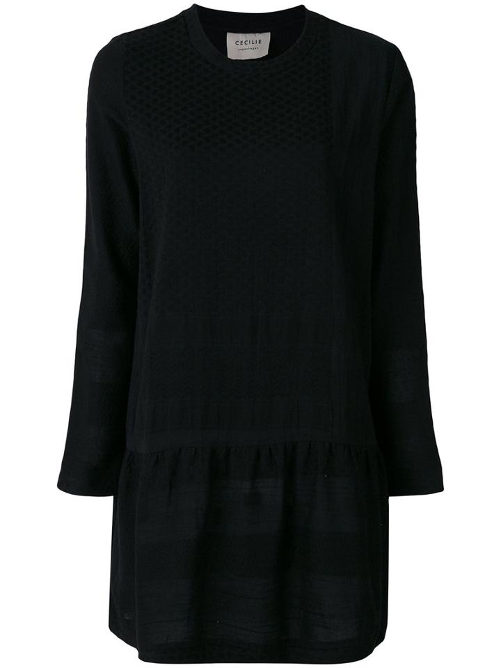 Cecilie Copenhagen - Longsleeved Dress - Women - Cotton - One Size, Black, Cotton
