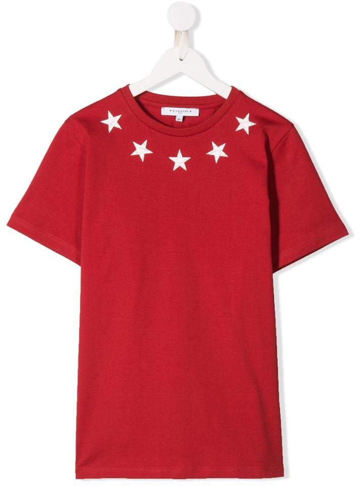Givenchy Kids Star Print T-shirt - Red