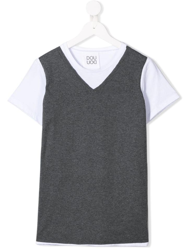 Douuod Kids Two Tone T-shirt - White