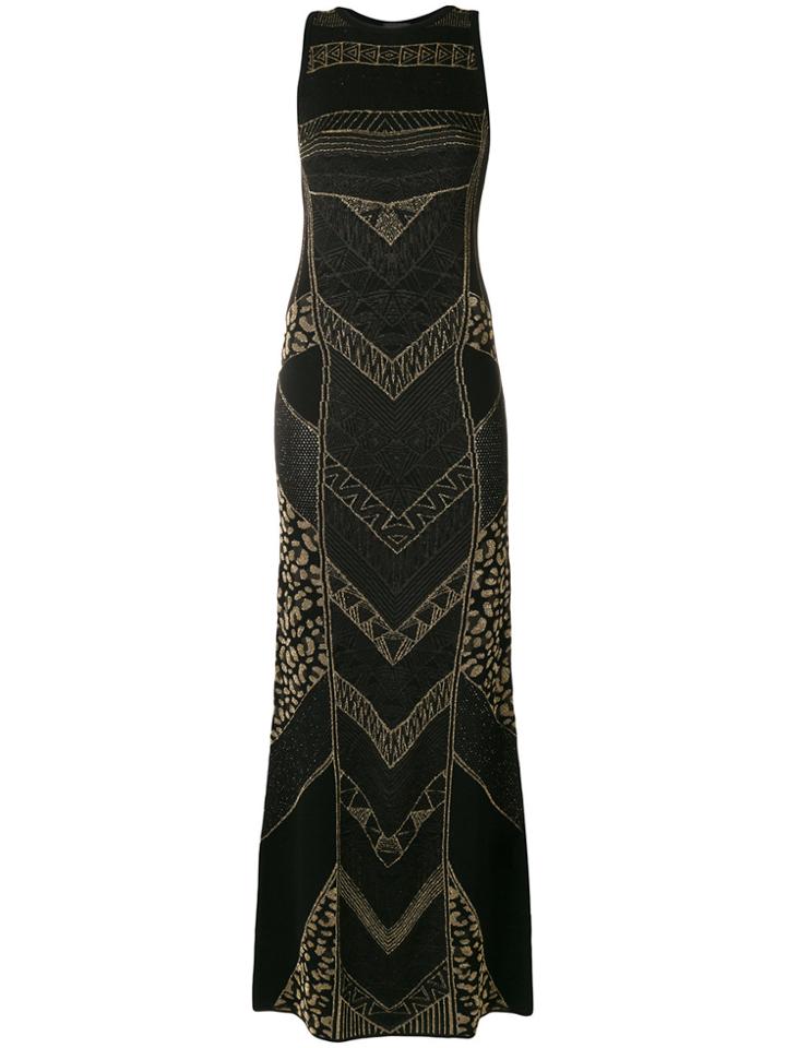 Just Cavalli Metallic Knitted Maxi Dress - Black