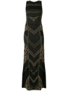 Just Cavalli Metallic Knitted Maxi Dress - Black