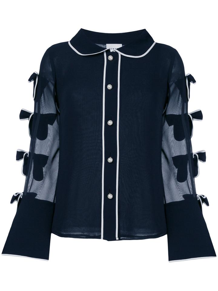 Edward Achour Paris Bow-embroidered Shirt - Blue