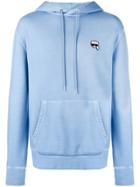 Karl Lagerfeld Small Ikonik Patch Hoodie - Blue
