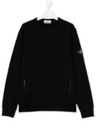 Stone Island Junior Teen Crew Neck Sweatshirt - Black