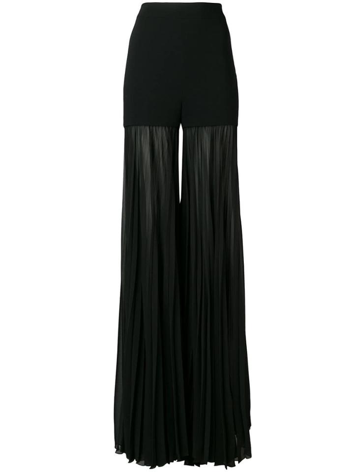 Emilio Pucci High-rise Trousers With Pleated Design - Black