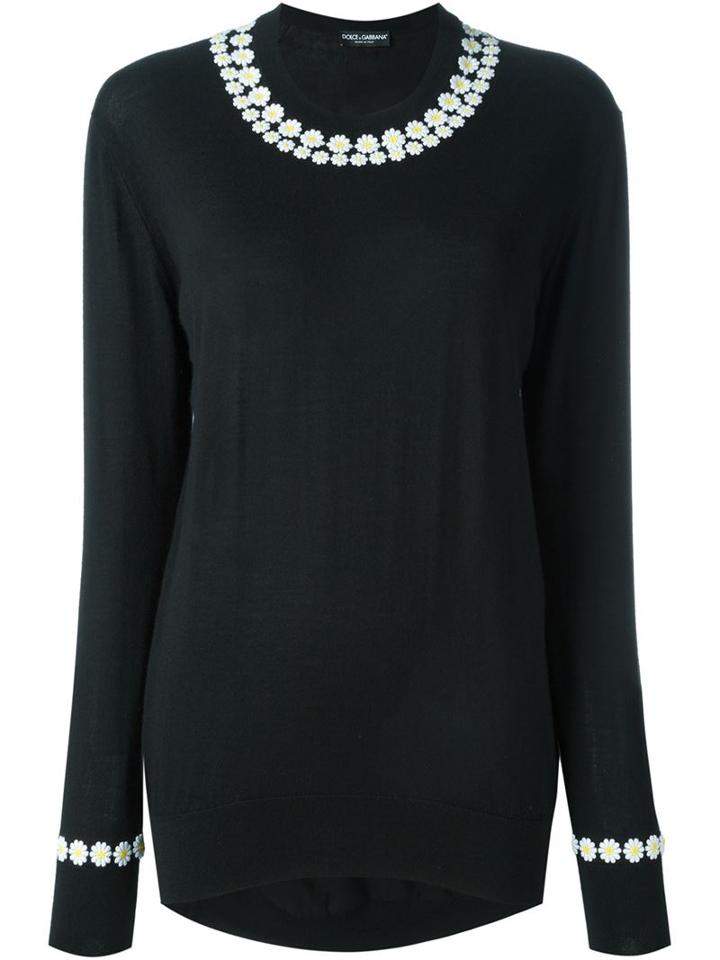Dolce & Gabbana Daisy Appliqué Sweater