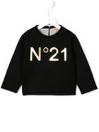 No21 Kids Logo Print Sweatshirt, Girl's, Size: 10 Yrs, Black