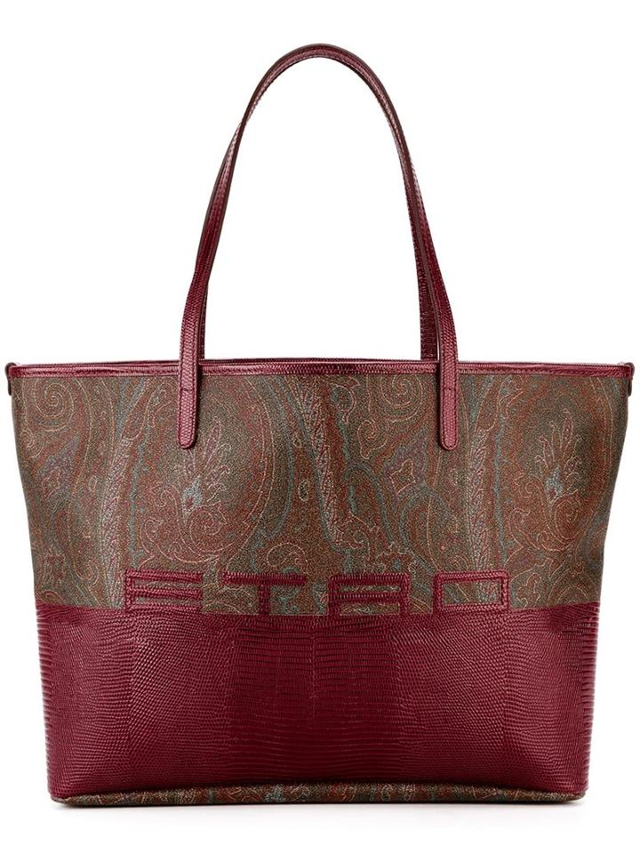 Etro Paisley Print Tote, Women's, Pink/purple