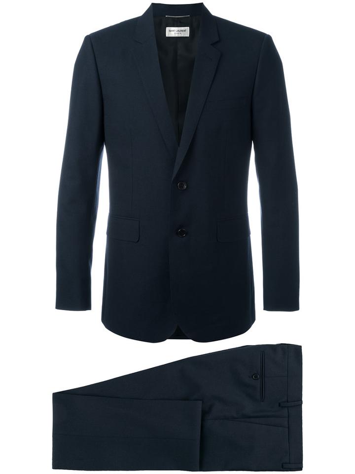 Saint Laurent - Abito Suit Jacket - Men - Silk/cotton/wool - 50, Blue, Silk/cotton/wool