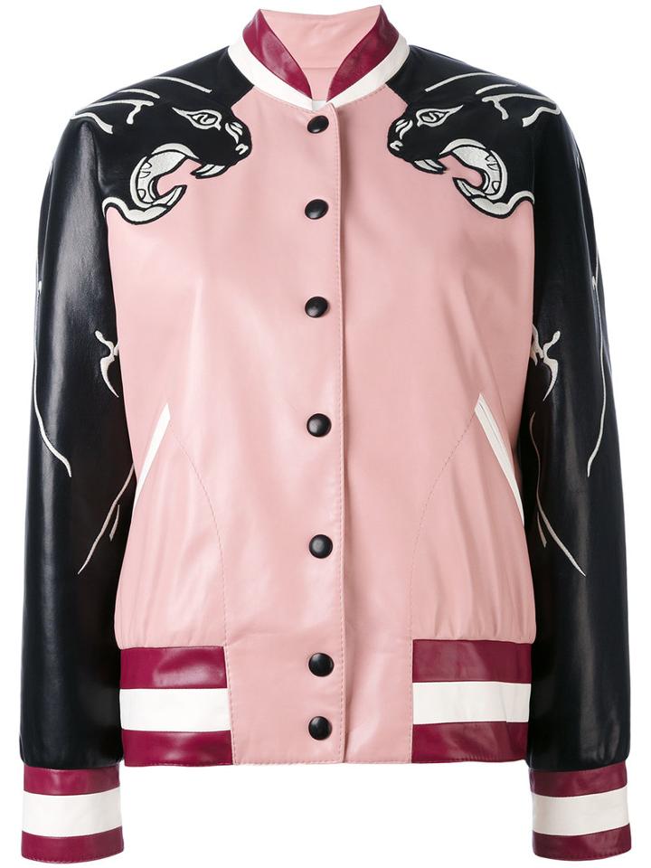 Valentino - Buttoned Jacket - Women - Silk/cotton/lamb Skin/polyester - 40, Pink/purple, Silk/cotton/lamb Skin/polyester