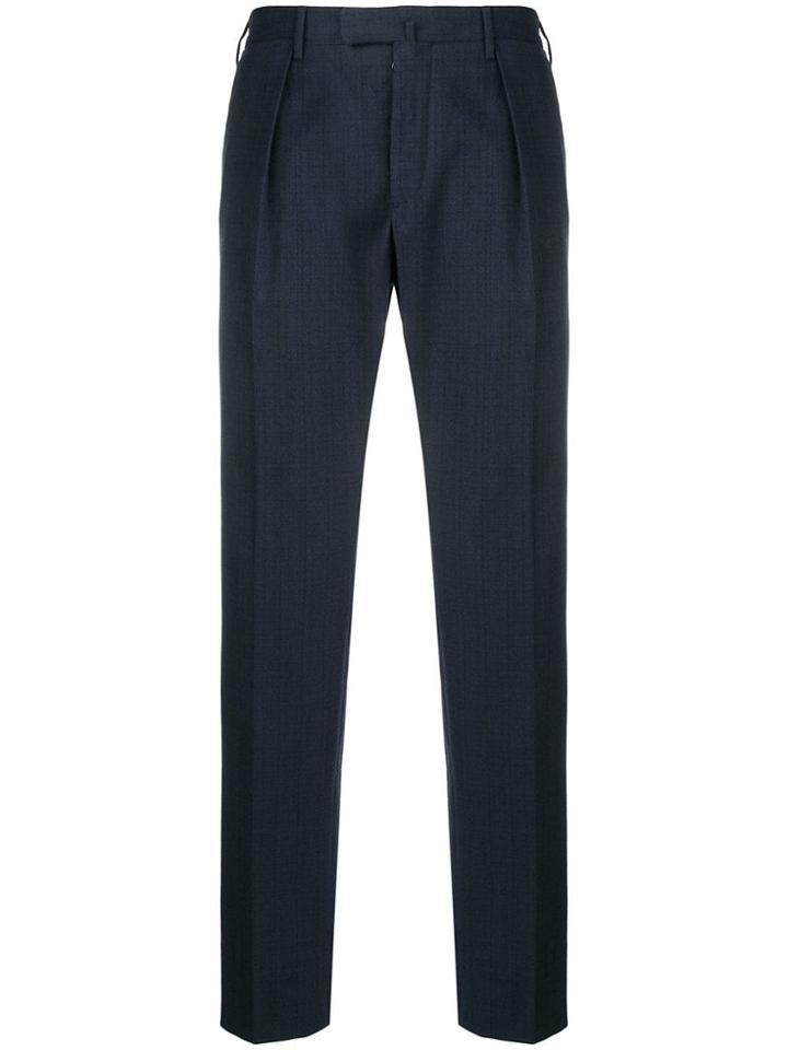 Incotex Pleated Tailored Trousers - Blue