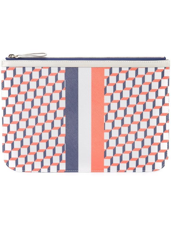 Pierre Hardy - Geometric Print Clutch - Unisex - Calf Leather/canvas - One Size, Calf Leather/canvas