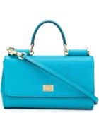 Dolce & Gabbana Miss Sicily Crossbody Bag, Women's, Blue, Leather/cotton