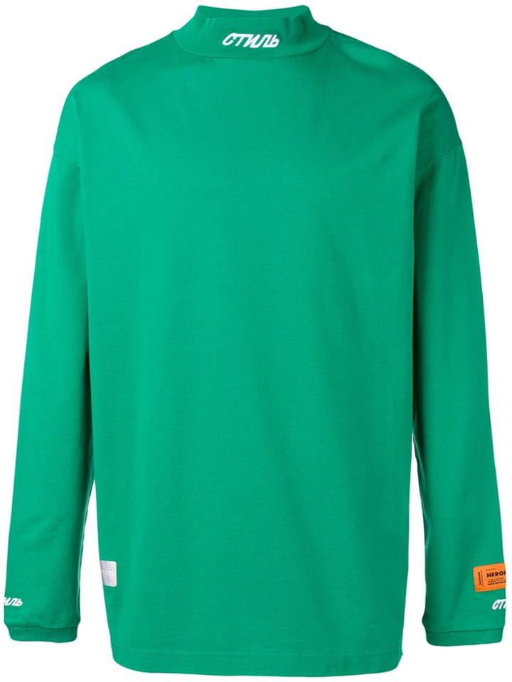 Heron Preston High Neck Sweatshirt - Green