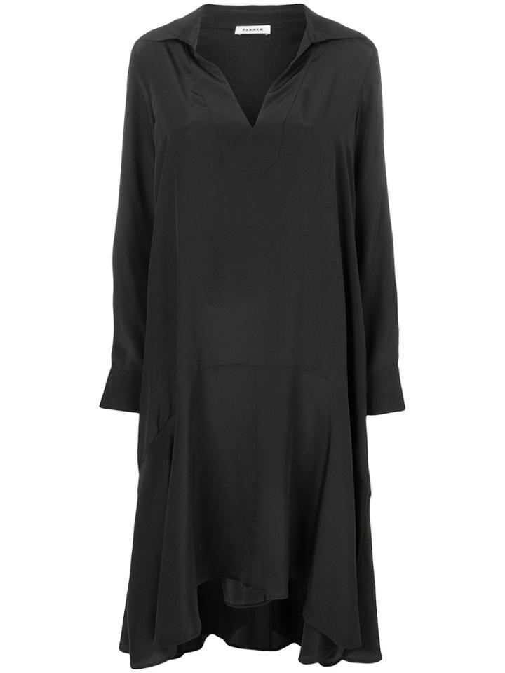 P.a.r.o.s.h. Frill Hem Shirt Dress - Black