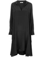 P.a.r.o.s.h. Frill Hem Shirt Dress - Black