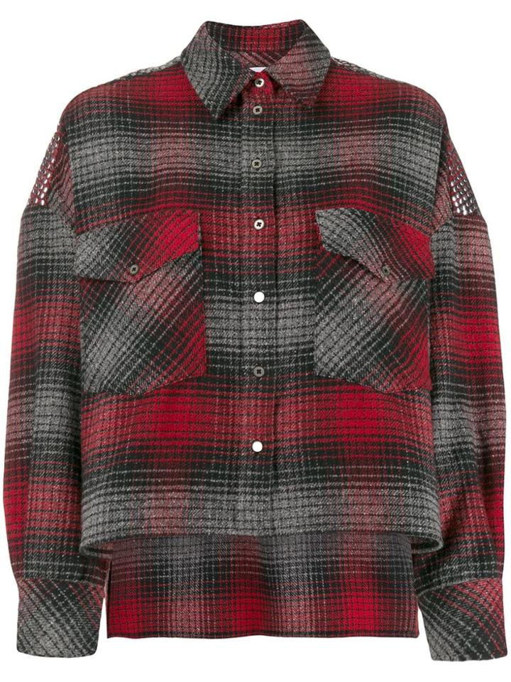 Iro Check-print Studded Shirt - Black