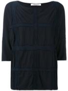 Checked Effect Blouse - Women - Cotton - M, Blue, Cotton, Lamberto Losani