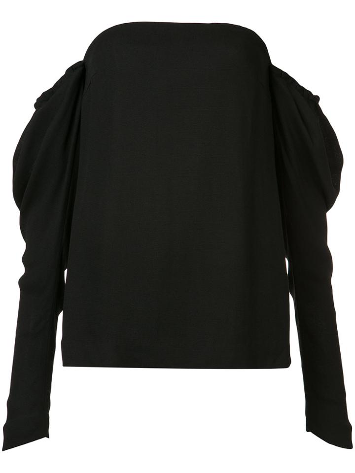 Vera Wang Draped Off-shoulder Top - Black