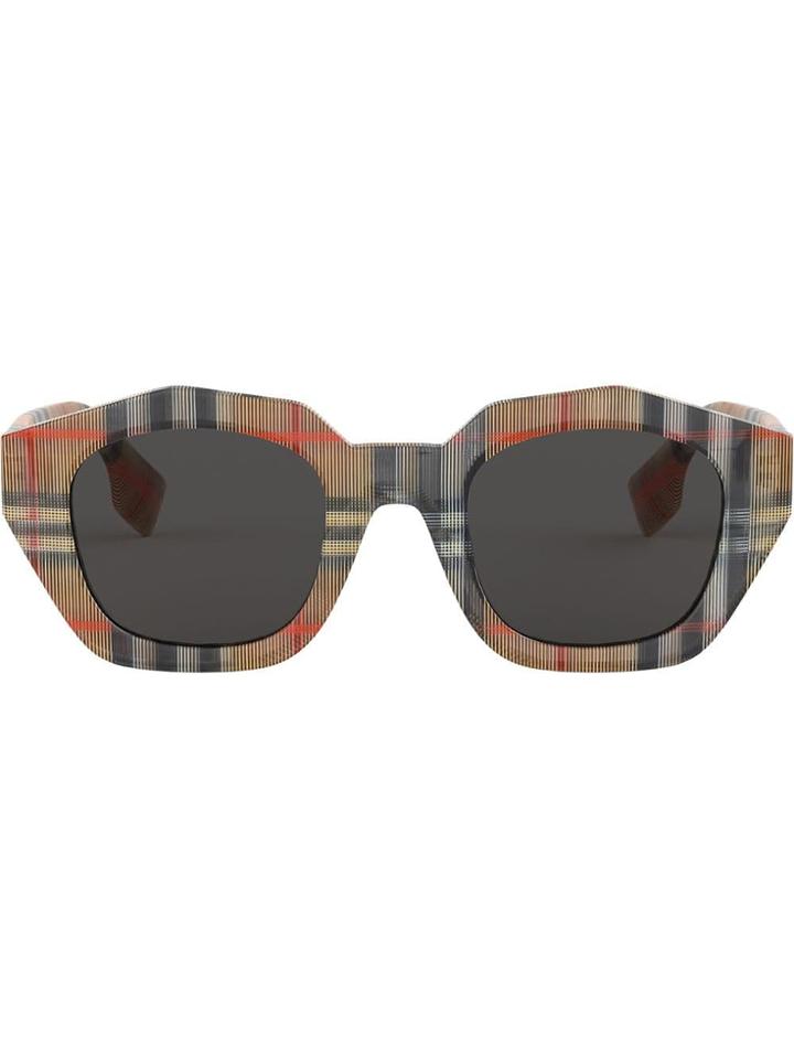 Burberry Eyewear Vintage Check Sunglasses - Brown