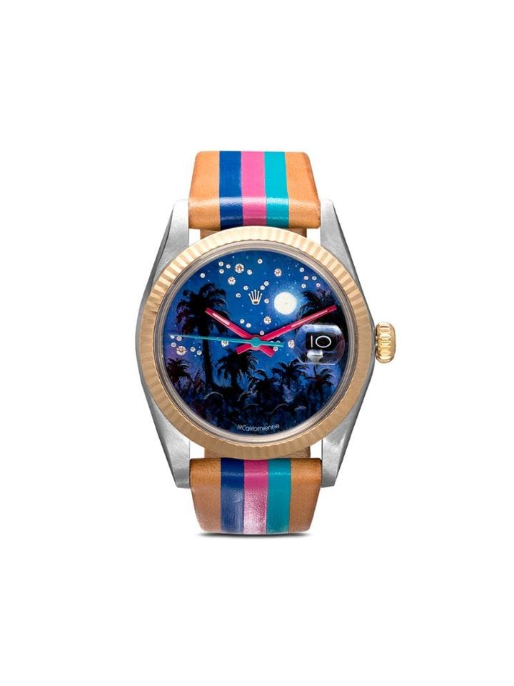 La Californienne Blue Black Night Sky Palm Diamond Rolex Watch -