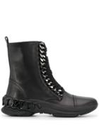 Casadei Lace Up Ankle Boots - Black